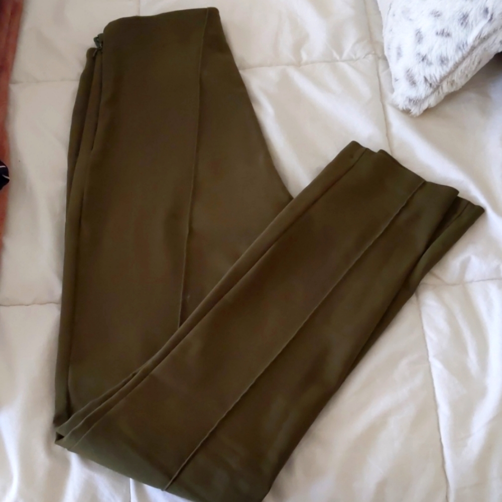 Stretchy olive slacks - imported from turkey